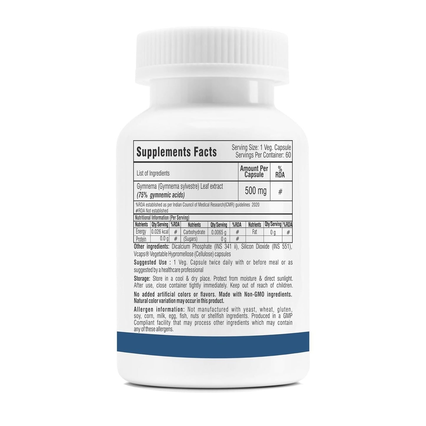 Trexgenics GYMNEMA (Bioactive 75% gymnemic acids) 500mg Sylvestre Glycemic/Sugar, Pancreatic Health Support (60 Vcaps) (1)