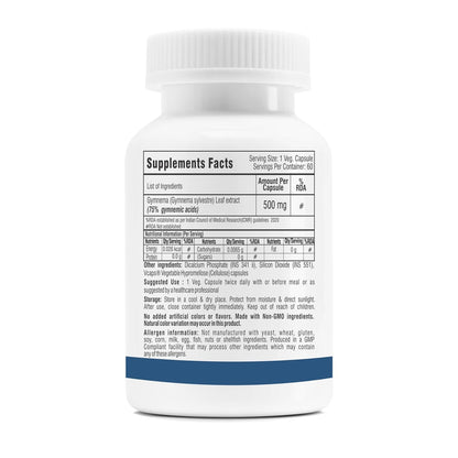 Trexgenics GYMNEMA (Bioactive 75% gymnemic acids) 500mg Sylvestre Glycemic/Sugar, Pancreatic Health Support (60 Vcaps) (1)