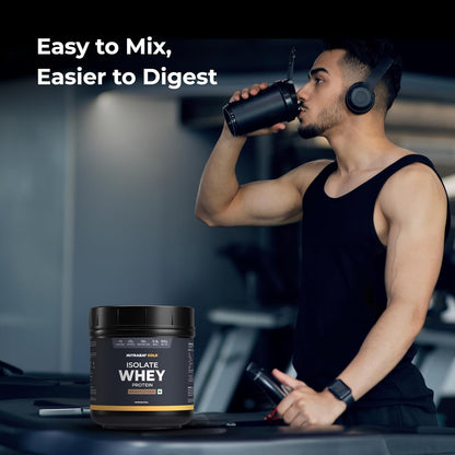 Nutrabay Gold Whey Protein Isolate Powder 25g Protein, 5.9g BCAA per Serving, Easy to Digest, NABL Lab Tested â€“ Muscle Growth & Recovery â€“ 500g, Rich Chocolate CrÃ¨me|100% Authentic Clean Protein