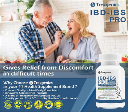 Trexgenics IBD-IBS PRO Digestive Health Delayed Release Gastric Protection Probiotics Bacillus coagulans, subtilis & clausii 100 Billion CFU (30 Veg Capsules)