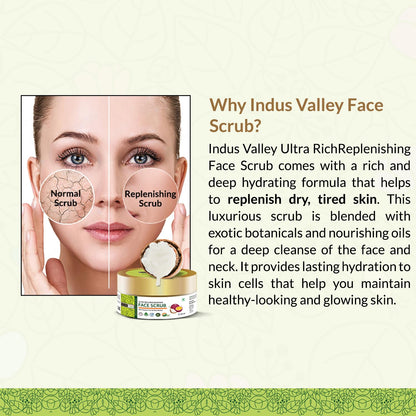 INDUS VALLEY Ultra Rich Replenishing Shea Butter Fruit Face Scrub - (50ml)