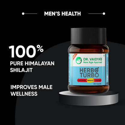 Dr. Vaidyaâ€™s Herbo24Turbo Capsules | Supports Vitality | For Strength, Stamina & Power | Shuddha Shilajit, Safed Musli | Sugar Free | Pure Ayurvedic Extracts | 30 capsules