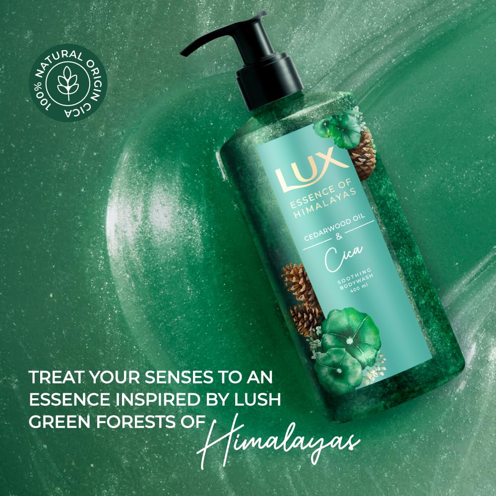 Lux Essence of Himalayas | Cedarwood Oil & Cica|100% Natural himalayan oil | Soothing Body Wash 400 ml