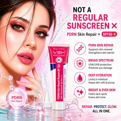 VSK Professionals PDRN Repair Tinted Sunscreen SPF 50+ | Broad Spectrum UVA/UVB Protection | Skin Repair Formula with Natural Tinted Coverage | Lightweight, Non-Greasy Daily Wear for Even, Glowing Skin Tone | 20g (Pack of 1)