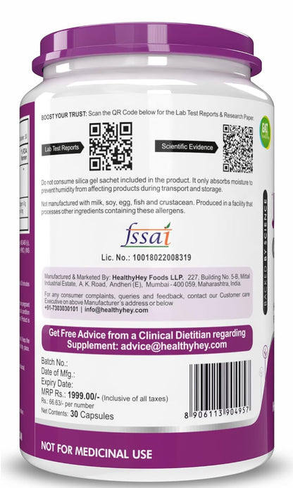 HealthyHey Nutrition JointQure - 20 mg per serving - 30 Vegetable Capsules