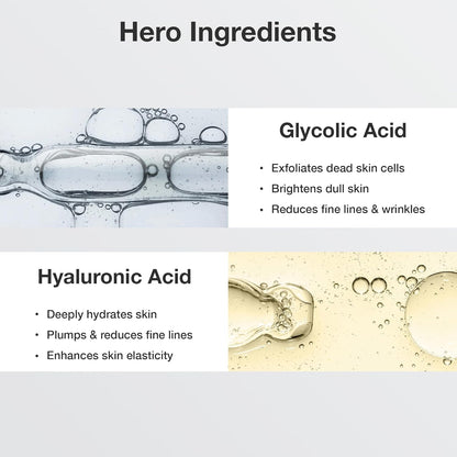 Cos-IQ 10% Glycolic Acid Brightening Face Wash for Glowing Skin | AHA Exfoliating Face Cleanser with Hyaluronic Acid for Hydration | Sulphate-Free & Fragrance-Free | For Men & Women | 100 ml