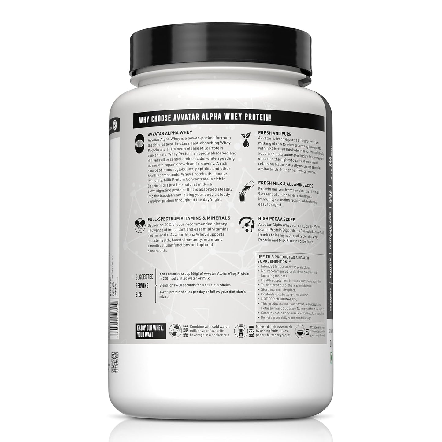 avvatar ALPHA WHEY PROTEIN | 1Kg | Mango Rush Flavour | 25g Protein | 25 Servings