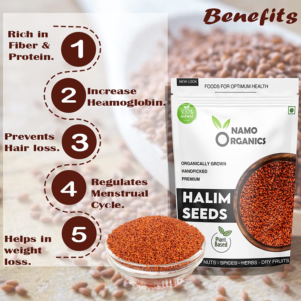 Namo Organics - Halim Seeds 800g - Aliv Seeds | Rich in Fibre and Omega -3 | Haleem Seeds | Halim Seeds for Eating | Immunity Booster Superfood