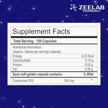 Zeelab Cozy Q300, Coenzyme Q10 300mg. | Cellular Energizer - 15 Softgel Capsules