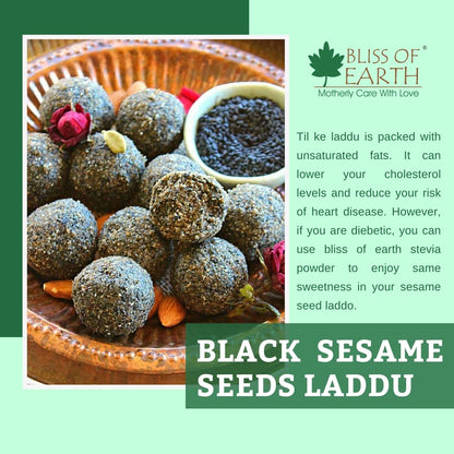 Bliss of Earth 600gm unhulled Black Sesame Seeds, Kaale Til, Fresh & Organic Fully Fiber Rich Great for Cooking & Baking