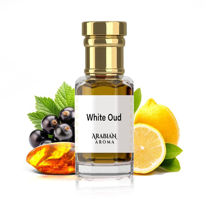 Arabian Aroma White Oud Attar | Citrus & Floral Fragrance with Amber & Musk | Long-Lasting Alcohol-Free | Oil-Based Sandalwood Attar | Itra Perfume for Men & Women | 100% Perfume for Men & Women (6ml)