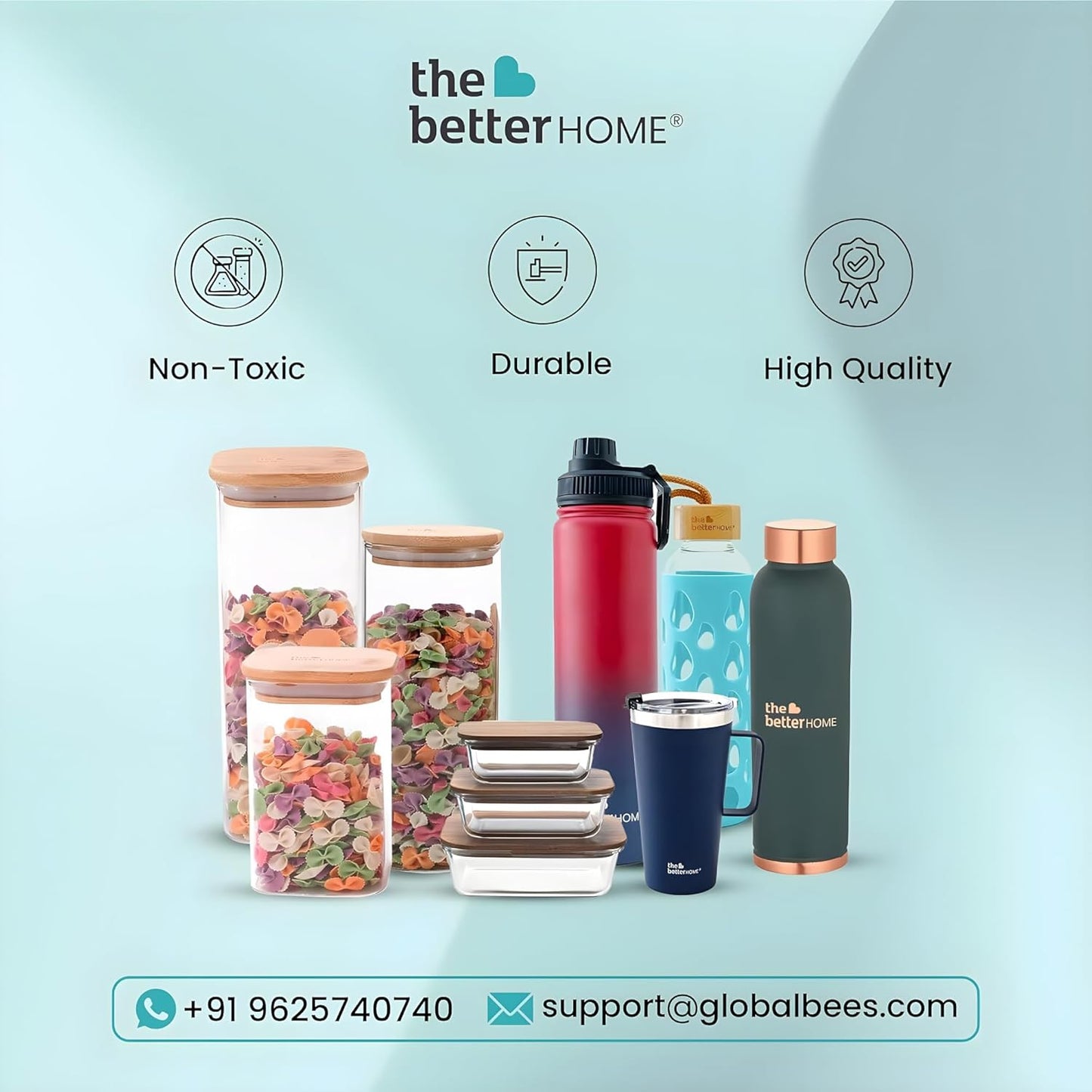 The Better Home Copper Water Bottle | Copper Water Bottle 950ml | With Anti Oxidant Properities | Provides Health Benefits | Pure Tamba | Blue