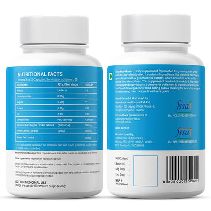 Herbal Max Keto Nutrition Weight Management | Supports Effective Weight Loss, Fat Burning, Belly Fat Reduction, Ketosis & Energy Boost â€“ 60 Veg Capsules | For Men & Women
