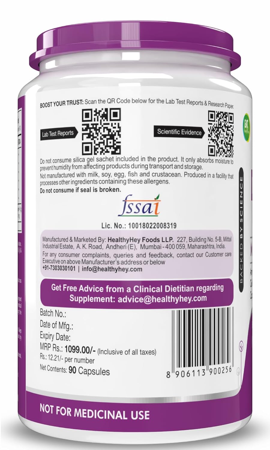 HealthyHey Nutrition Digestive Enzyme - Multi-Enzyme Complex -Support Digestive Health - 90 Vegetable Capsules