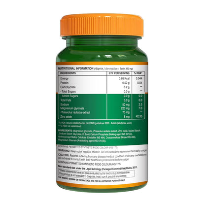 Pure Nutrition Magnesium Glycinate + Zinc - 60 Veg Tablets | Supports Bone, Muscle & Nerve Health | Promotes Relaxation & Quality Sleep | Eases Period Cramps | Enhances Stress Relief & Heart Health | Essential Daily Mineral Supplement