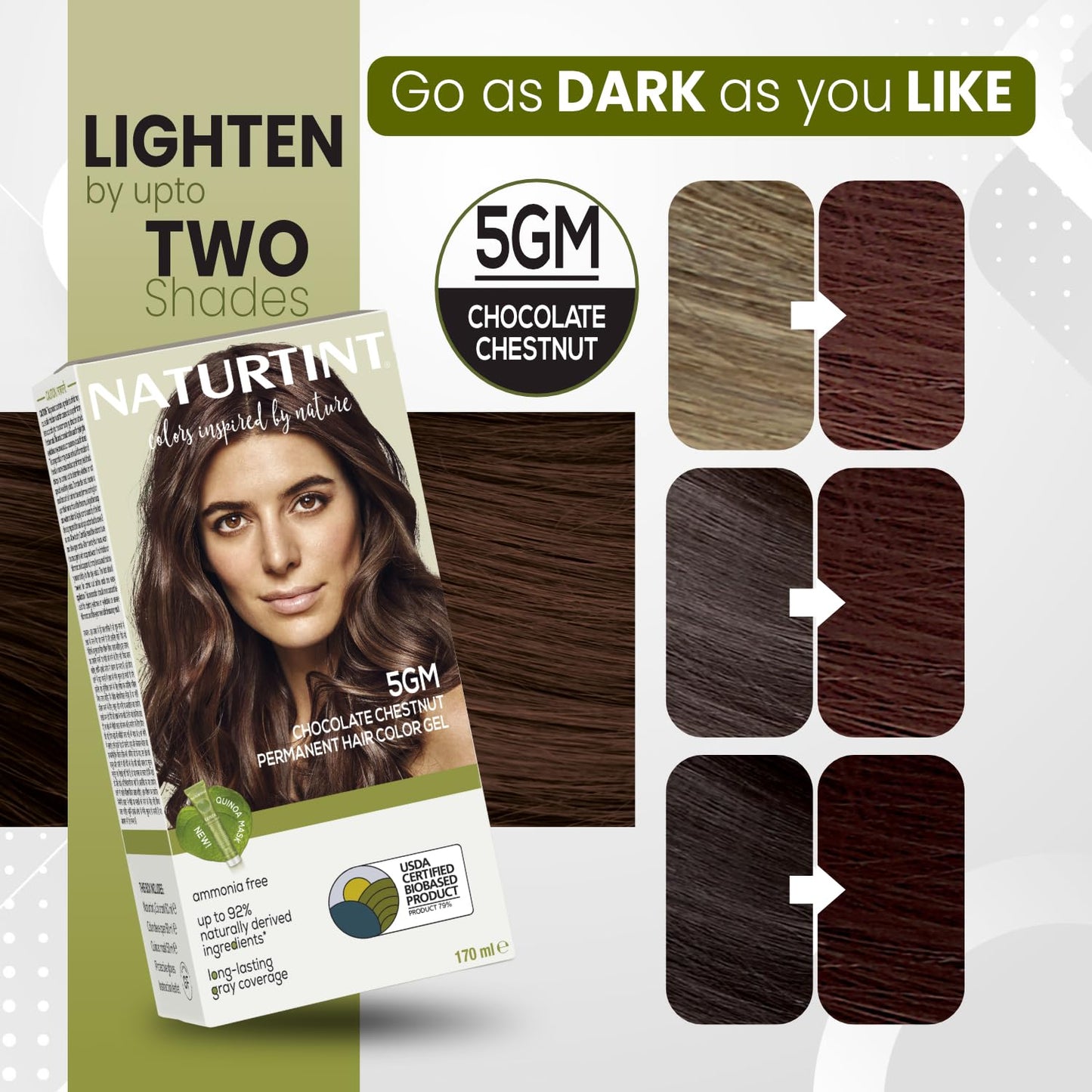 Naturtint Permanent Hair Colour Gel Chocolate Brown 5GM | For Optimal Scalp Care | Long Lasting Hair Colour | Ammonia Free Vegan | No Parabens | Enriched with Olives & Organic Shea Butter