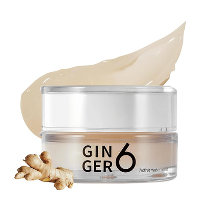 GINGER6 Active Water Cream 50g | 76% Ginger Extract | Niacinamide Brightening| Adenosine Anti-Wrinkle| 10 Hyaluronic Acid Hydration | Peptide Complex Anti-Aging | Korean Moisturizer for All Skin Types