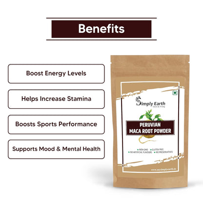 Simply Earth Mind & Body Vitality Combo - Peruvian Maca Root Powder (100g) & Organic Ginkgo Biloba Powder (100g) | For Energy, Immunity, Brain Health & Memory Support