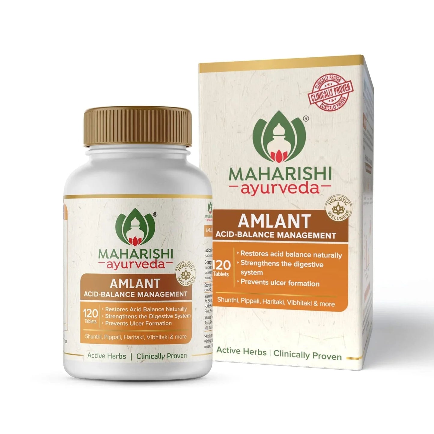 Maharishi Ayurveda Amlant For Acidity Heartburn Gas & Bloating Strengthens Digestive System Helps In Reducing Acidity Recurrence Quick Relief 120 Tablets