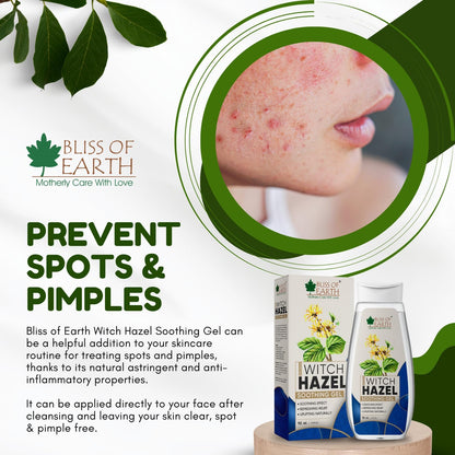 Bliss of Earth Witch Hazel Gel for Hemorrhoids, Diaper Rashes, Postpartum Soothing Relief from Swelling and Discomfort, 110ml