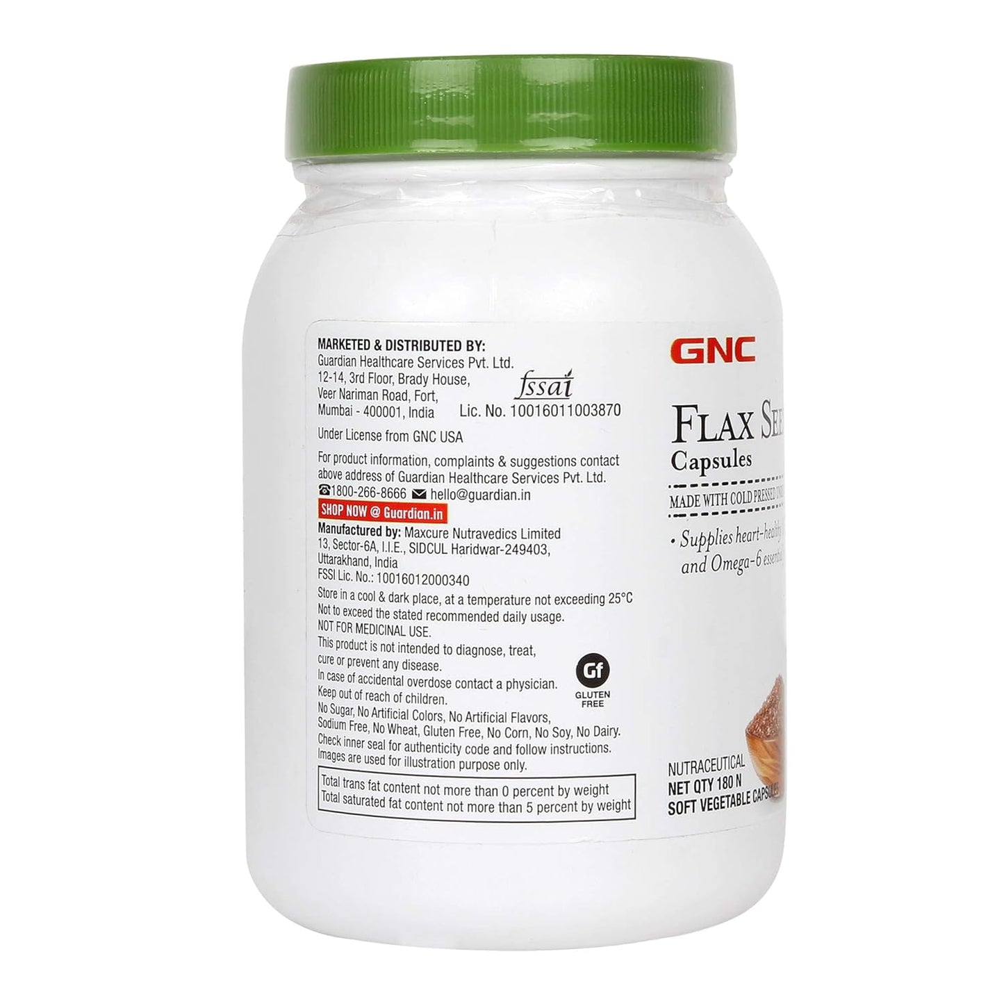 GNC Flax Seed Oil Vegetarian Omega 3s | 180 Capsules | Supports Good Memory | Protects Vision | Relieves Stiffness & Joint Discomfort | Cold-Pressed & Unrefined | USA Formulated
