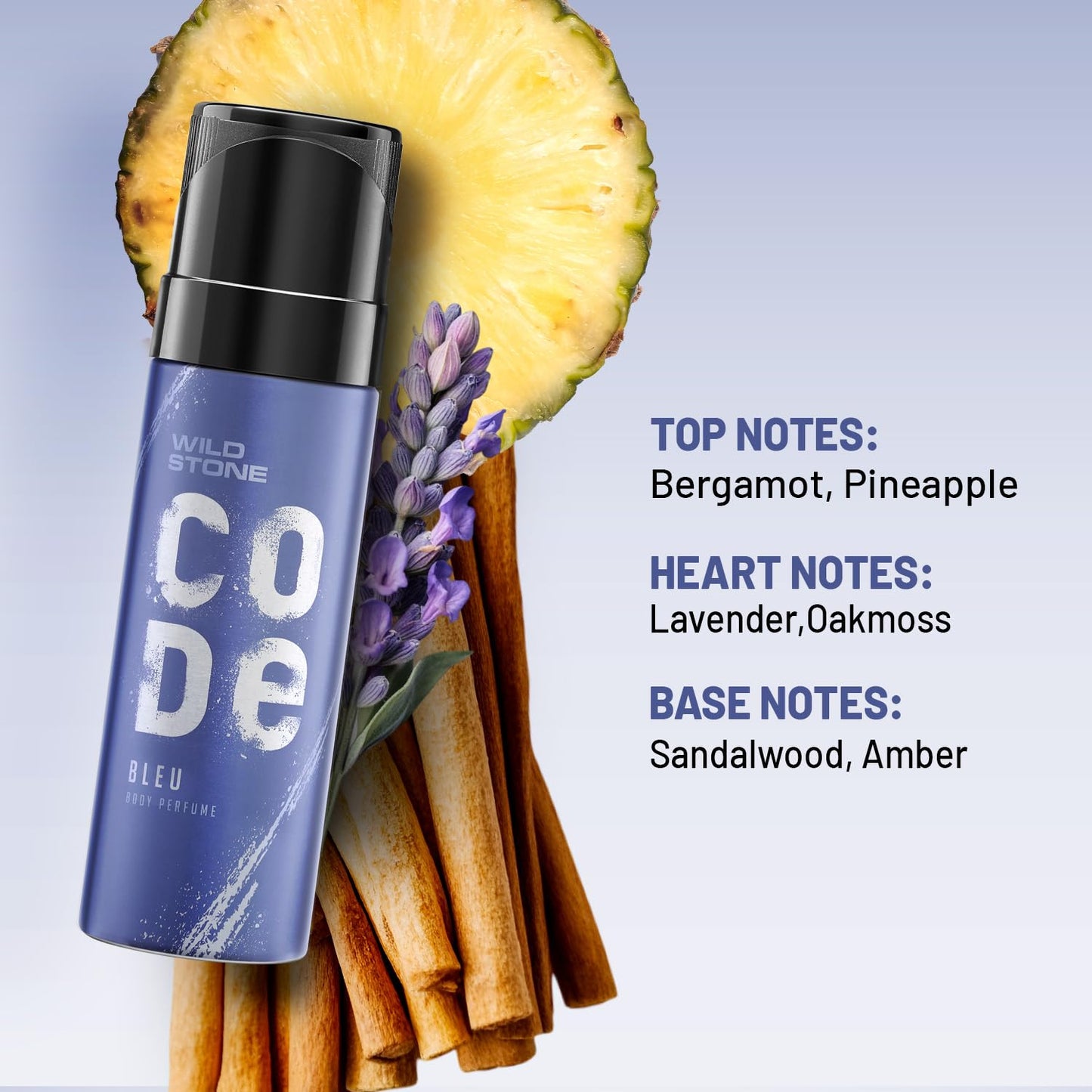 WILD STONE CODE Bleu Body Spray Perfume For Men, 150 Ml | No Gas Deo For Men | Long-Lasting Luxurious Fragrance | Best Suited For Casual Occasions | Masculine Sophisticated Scent For All Seasons