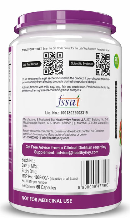 HealthyHey Nutrition Rosehip Extract 60 Veg Capsules