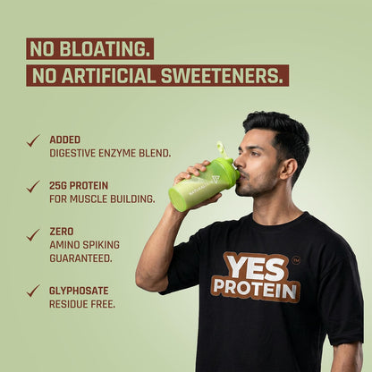 Naturaltein YES Protein 1kg | Fermented Yeast Vegan Protein Powder |Pista Kulfi Flavour| 25 g Protein | No Added Sugar | Naturally Sweetened | Digestive Enzymes | Heavy Metal Tested | 28 Servings