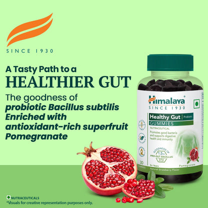 Himalaya Healthy Gut Probiotic Gummies | Pack of 30s | Nutraceutical | Promotes Good Bacteria in the Gut | Supports Digestive Health and Immunity | Natural Strawberry Flavor