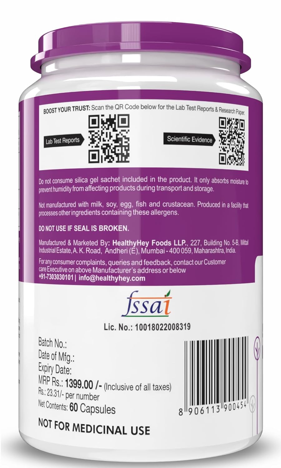 HealthyHey Nutrition CLA 500 - Conjugated Linoleic Acid - Helps Fat Oxidation-(60 Veg. Capsules)