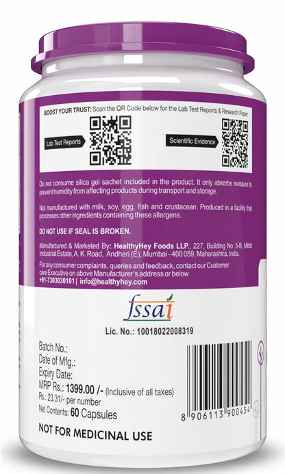 HealthyHey Nutrition CLA 500 - Conjugated Linoleic Acid - Helps Fat Oxidation-(60 Veg. Capsules)