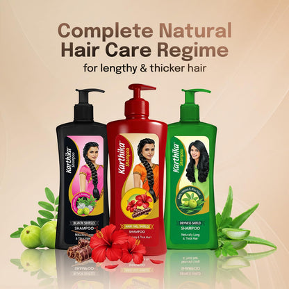 Karthika Dryness Shield Shampoo with Amla, Henna & Aloe Vera for Naturally Long & Thick Hair, 650ml