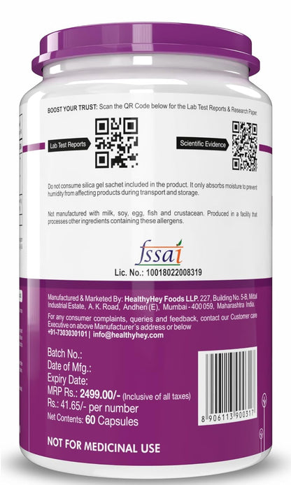 HealthyHey Nutrition Ubiquinol - Acetate - (60 Veg Capsules)