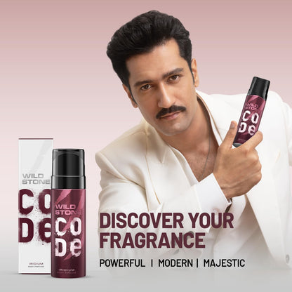 Wild Stone CODE Iridium Body Perfume for Men, 150ml | No Gas Deodorant | Long Lasting Body Spray