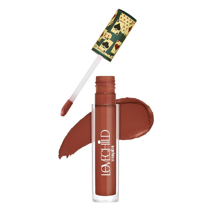LoveChild Masaba Game On! - Hukum - Liquid Matte Lipstick, Pecan Brown Velvet Smooth, Non-Sticky, Hydrating & Moisturising, Lasts Up to 12 hours, 5Ml