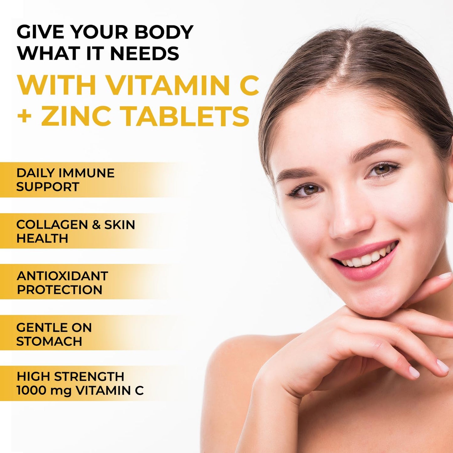 THE BODY RESERVE Vitamin C Tablets with Amla Extract, Zinc & Ginger | 120 Tablets | Daily Dietary Supplement