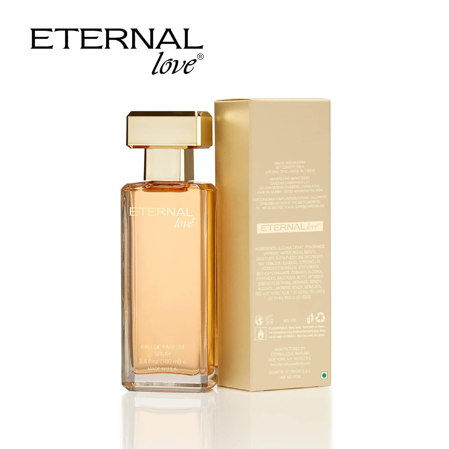 Eternal Love - Eau De Parfum for Women | Long-Lasting | Fresh & Enchanting Signature | Travel-Friendly Grooming Essential | Peach, Mandarin, & Amber Fragrance | All-Day Freshness | 100ml
