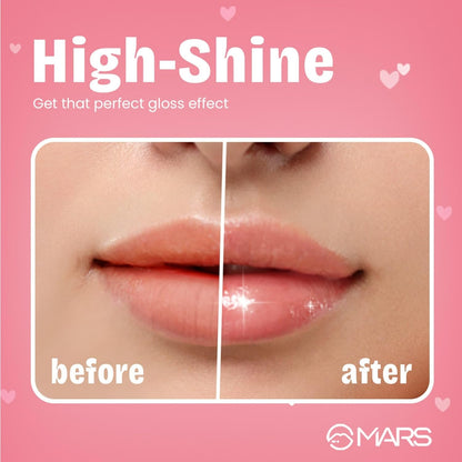 MARS Candylicious Sheer Lip Gloss for Women | Hydrating & High Shine | Lightweight | Non-Sticky | Enriched with Vitamin-E, Hyaluronic Acid & Avocado Ester (4.0ml) (11-TOFFEE TWIRL)