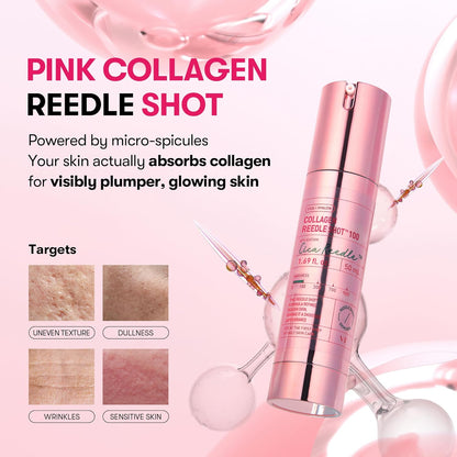 VT COSMETICS Collagen Reedle Shot 100 â€“ Korean Skincare Micro-Spicule Ampoule with Collagen for Hydration Support, Skin Elasticity Care, Smooth Texture and Lightweight Absorbing Serum | 50ml