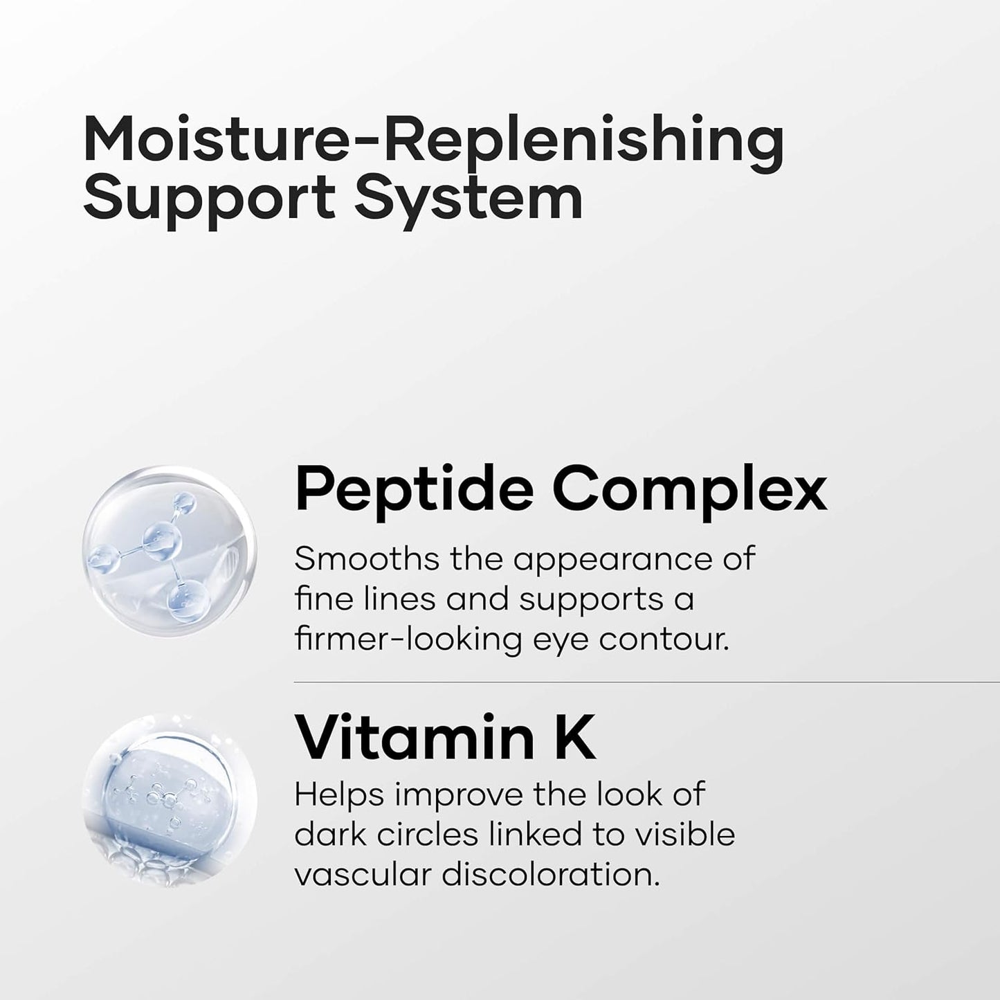 Cureskin Vitamin K + Retinol 01% Under Eye Cream | Reduces Dark Circles, Wrinkles & Fine Lines | With Peptides for Puffiness | For Women & Men | 15 gm