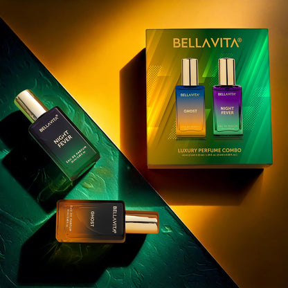 BELLAVITA Ghost & Night Fever | Long Lasting 2x20ml EDP Perfume for Man and Woman | with Bergamot, Cedarwood | Premium Unisex Fragrance for Men and Women