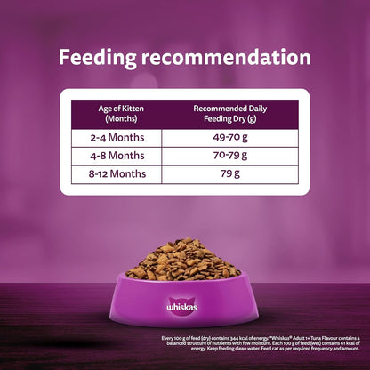 Whiskas Junior Mother Cat & Kitten (2-12 Months) Dry Cat Food, Ocean Fish Flavour, 1.1 kg, Contains 41 Essential Nutrients, Complete & Balanced Nutrition for Mother Cats & Kittens