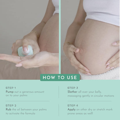 Orimii Belly Oil For Stretch Marks Removal | Belly Treatment Elixir - Boosts Elasticity & Fades Stretch Marks | Coconut Oil Blended with 9 Botanical Oils | Pregnancy & Breasfeeding Safe | Fragrance Free (100ml)