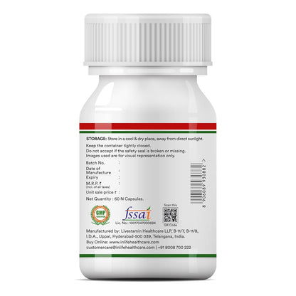 INLIFE L-Carnitine Tartrate Capsules 1000mg | Supports Muscle Health & Excercise Recovery | Supplement for Men Women - 60 Vegetarian Capsules (Pack of 1, 60)