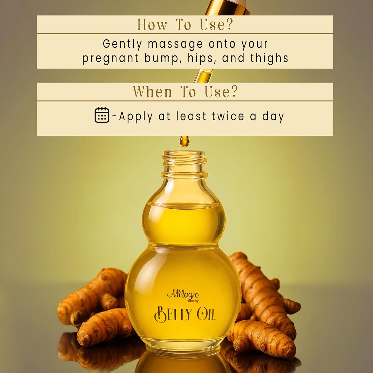 Milagro Beauty Ayurvedic Anti Stretch Marks Oil 100ml | Stretch Marks Removal Belly Oil | Safe for Pregnancy & Breastfeeding | Sweet Almond Oil + 20 Botanical Ingredients | Fades Old & New Scars