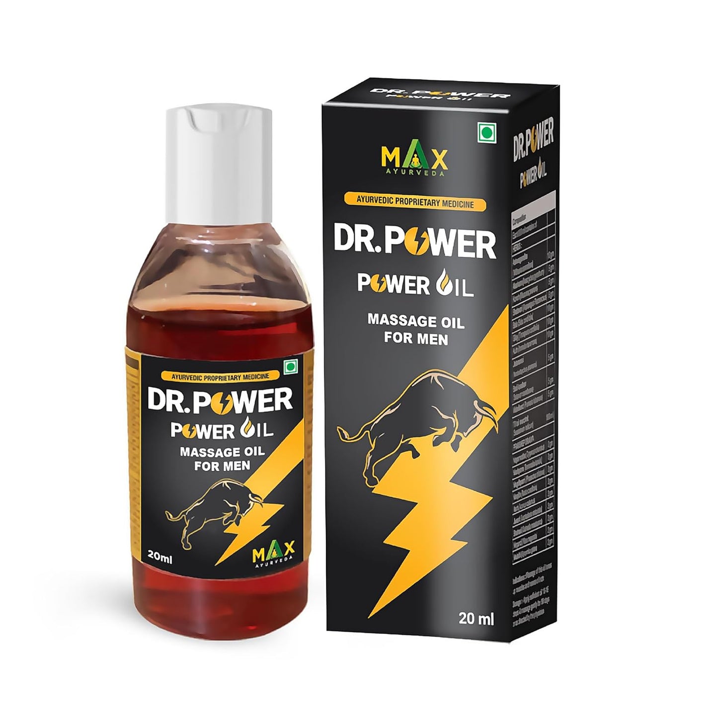 Max Ayurveda Dr Power Natural Herbal Massage Oil For Men - (20ml)