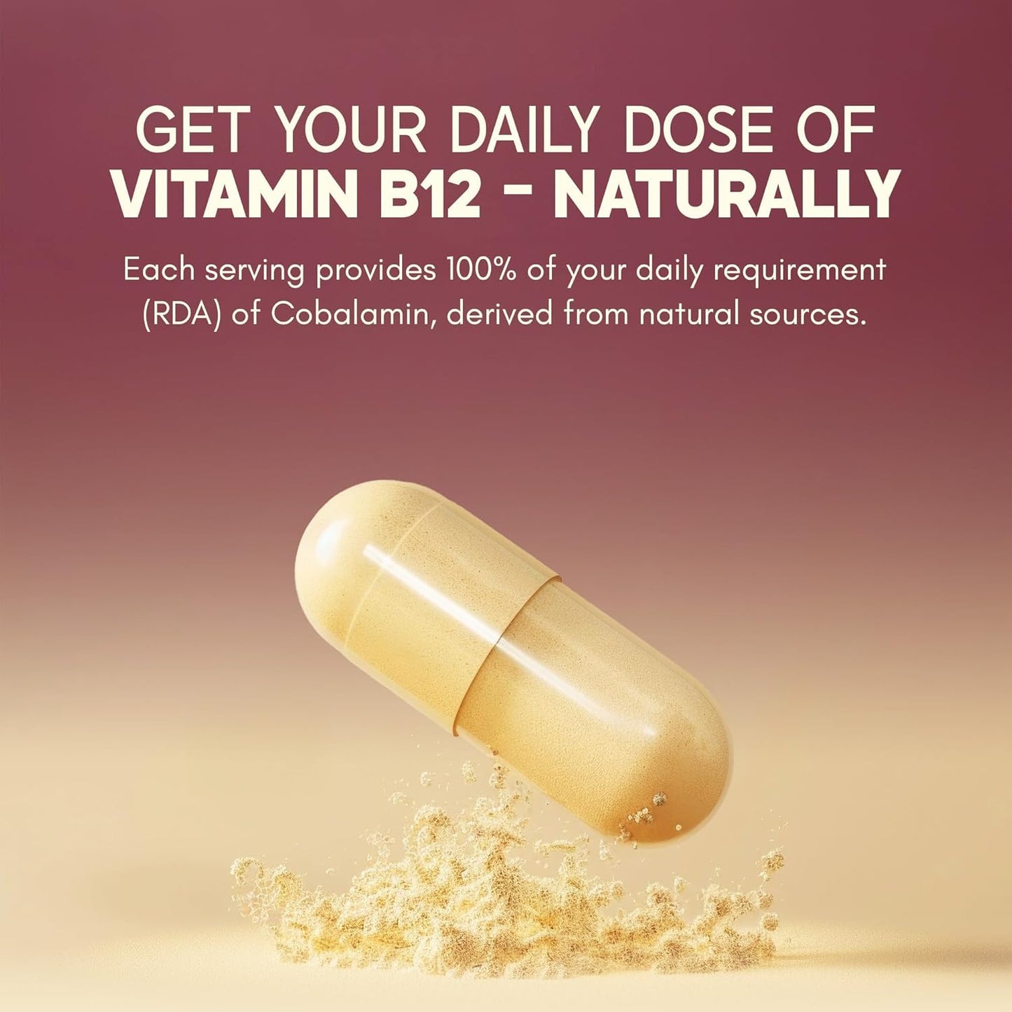 Rasayanam Plant-Based Vitamin B12 | 100% Vegan Vitamin B12 | Enriched with 7 Superfoods like Moringa, Amla & More | Supports Energy, Nerve Health & Brain Function | 60 Veg Capsules