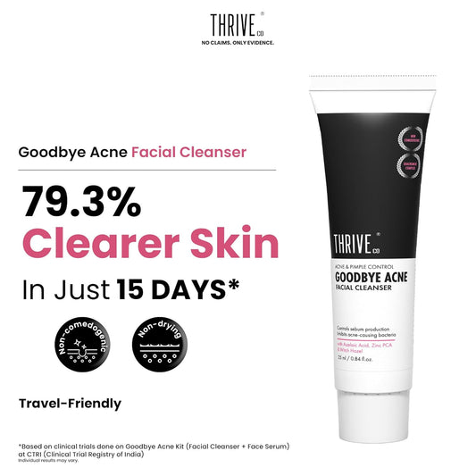 ThriveCo Goodbye Acneâ„¢ Facial Cleanser | Reduces Acne, & Sebum | Diacnemideâ„¢,| Nondrying & Moisturising | Women & Men, 25ml