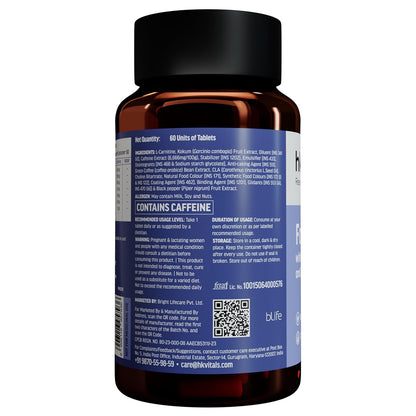HealthKart hk vitals Fat Burner (60 Tablets) | With L-Carnitine, Garcinia Cambogia, & Caffeine | Supports Weight Management & Fuels Metabolism