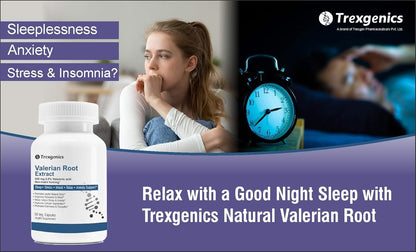 TrexgenicsÂ® VALERIAN Root 500mg Standardized (0.8% Valerenic acid) Sleep, Stress,Mood,Relax, Migraine, Anxiety Support (60 Veg capsules)